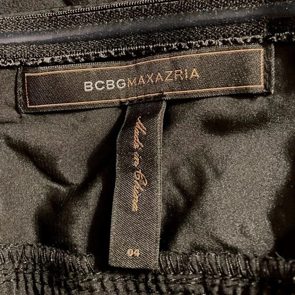 BCBGMaxazria Y2K Black 100% Silk Spaghetti Strap Fit & Flare Party Dress Size 4 - Picture 12 of 13